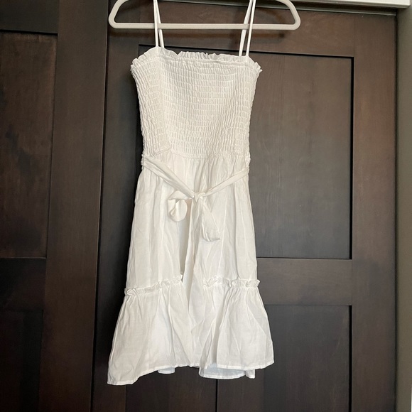Row A Smocked White Mini Dress - Picture 3 of 4